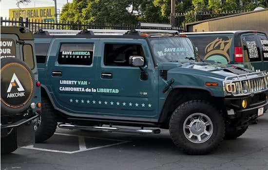 Statue of Liberty Vans Sweep L.A., Shadowing ICE Raids