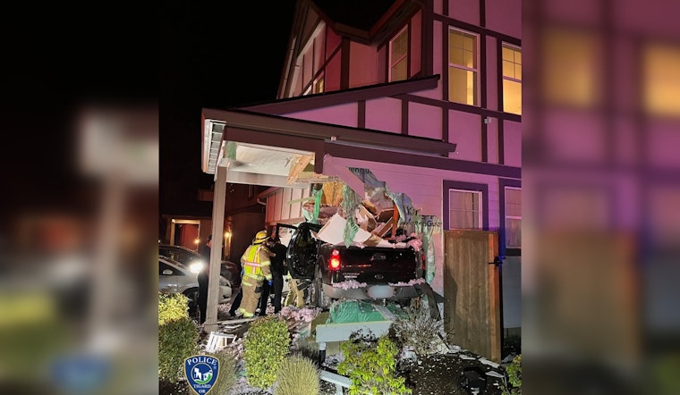 Tigard Pickup Goes Airborne, Slams Into Home as Family Sleeps