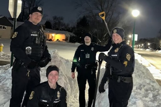 Upper Arlington Police Officers Go Beyond the Call, Shovel Snow for Residents in Act of Community Service