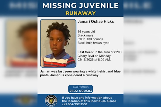 Urgent Search for Missing Teen Jamari Hicks in Plantation: Police Seek Public's Help in Locating 16-Year-Old