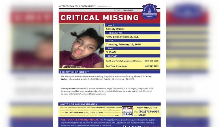 Urgent Search Underway for Missing 13-Year-Old Cassidy Walker in Northeast DC