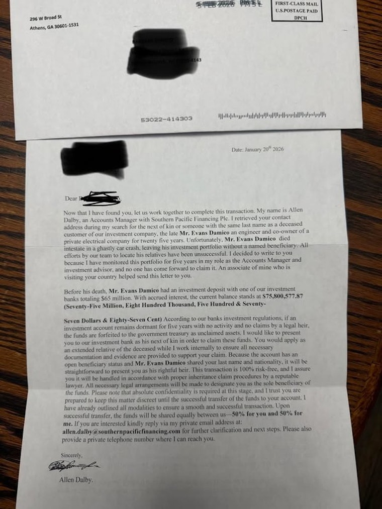 Washington County Sheriff Warns Residents of Rising International Inheritance Scam Attempts