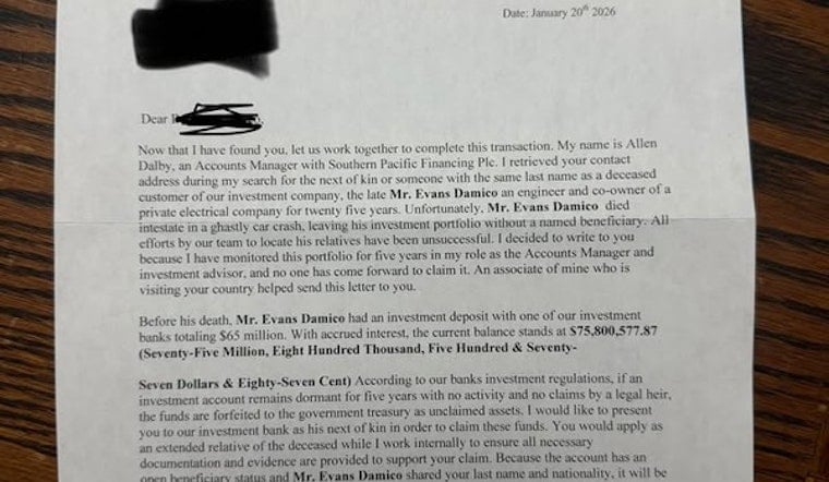 Washington County Sheriff Warns Residents of Rising International Inheritance Scam Attempts