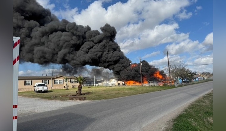 Alvin Plastics Inferno Sends Mile-High Smoke Across Suburbs