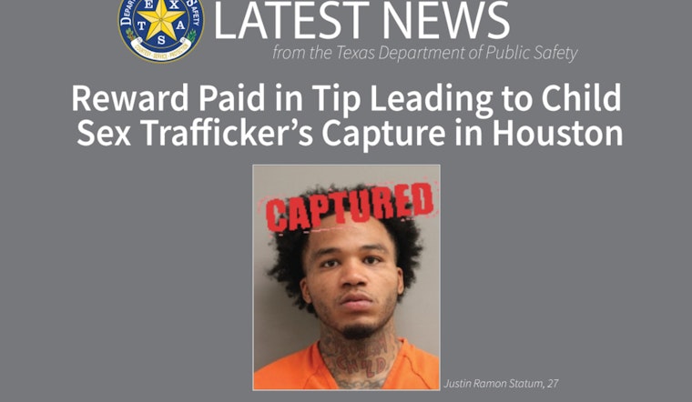 Anonymous Tip Snags Accused Child Sex Trafficker At Harris County Motel