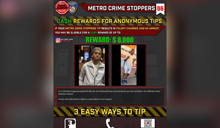 Baltimore Cops Turn Up Heat in West Belvedere McDowell Killing