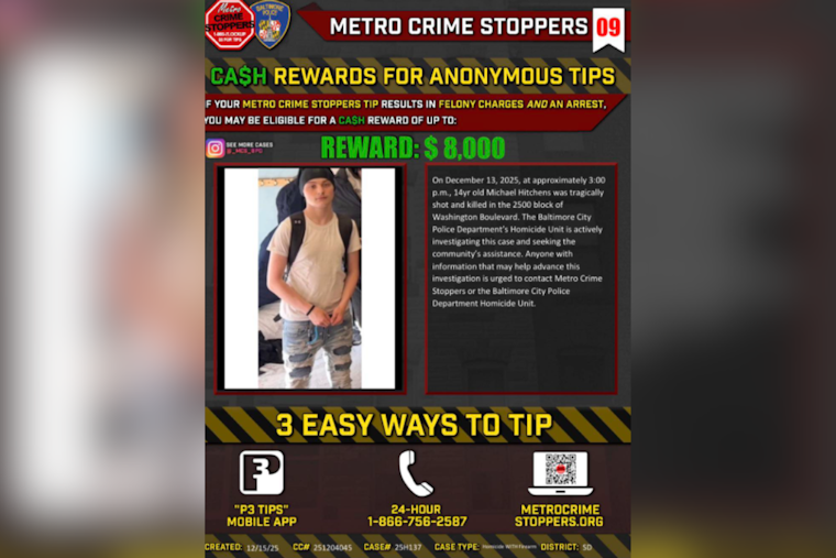 Baltimore Puts Up $8K To Catch Killer Of 14-Year-Old Morrell Park Boy