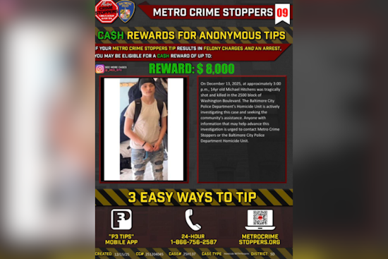 Baltimore Puts Up $8K To Catch Killer Of 14-Year-Old Morrell Park Boy