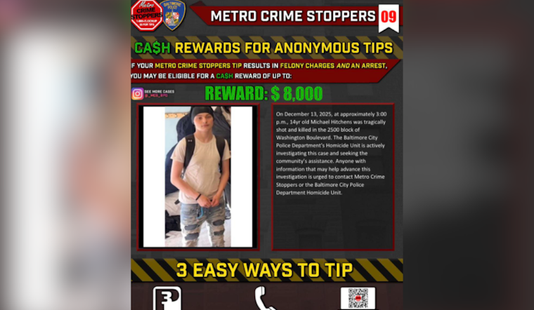 Baltimore Puts Up $8K To Catch Killer Of 14-Year-Old Morrell Park Boy