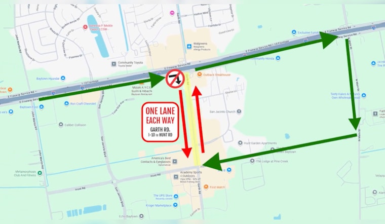 Baytown Drivers Face Months Of Delays As $220M Garth Road Project Begins