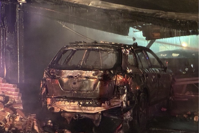 Car Slams Into Northeast Denver Garage, Touches Off Fiery Collapse