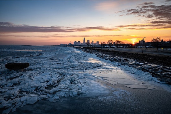 Cleveland Freezes At Sunrise As Sloppy Rain Week Rolls In