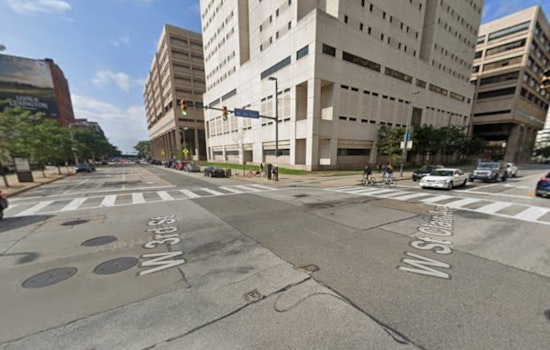 Downtown Cleveland Street Gapes Open As Giant Sinkhole Clutches Car
