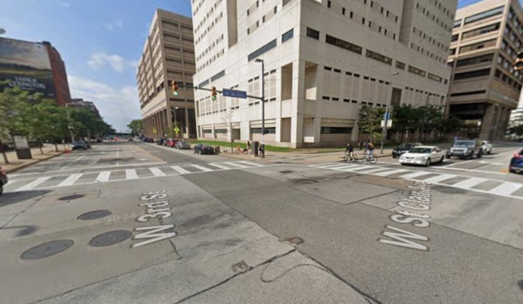Downtown Cleveland Street Gapes Open As Giant Sinkhole Clutches Car
