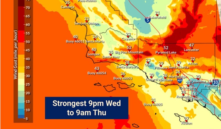 Downtown LA Braces for Wild Wind Blast Into Thursday