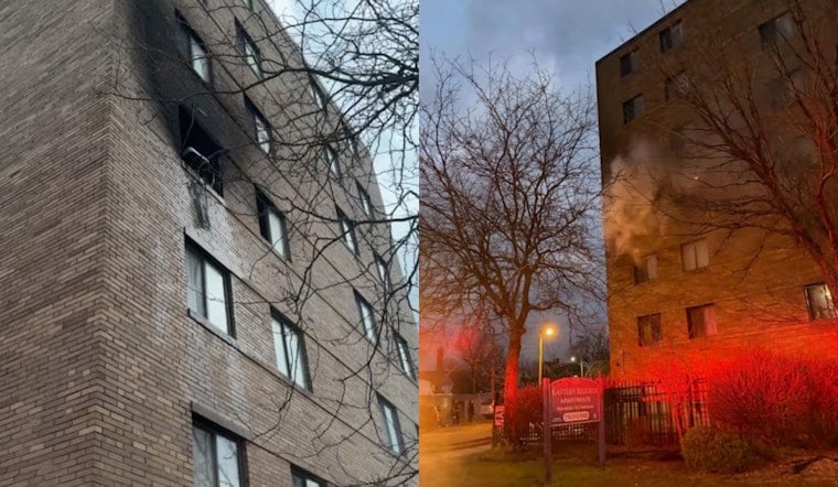 Early Morning Blaze Chokes Euclid Avenue At Seven-Story East Cleveland Apartment