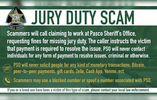 Fake 'Deputies' Shake Down Pasco Residents in Jury Duty Scam, Sheriff Warns