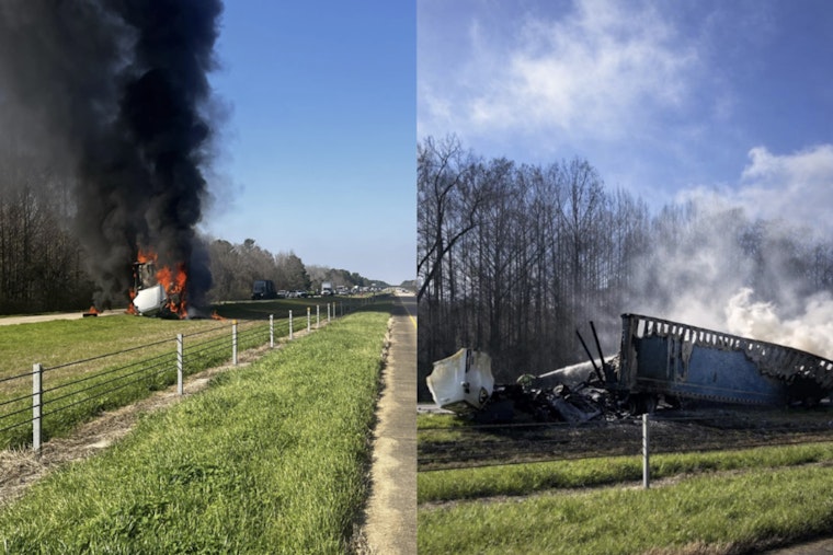 Fiery I-49 Shoulder Crash Kills Trucker Fixing Flat In Natchitoches Parish
