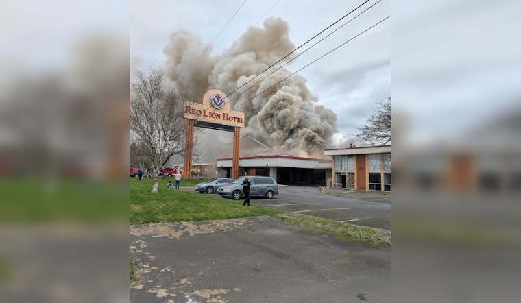 Flames Rip Through Kelso’s Red Lion Hotel on Saturday Afternoon