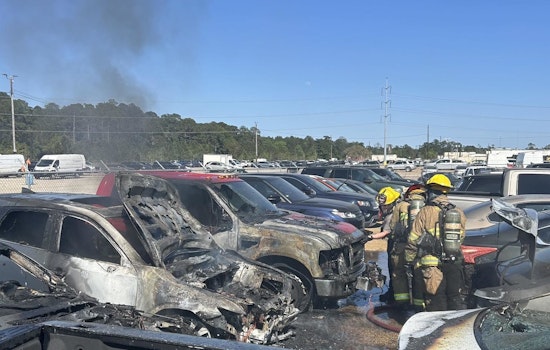 Flames Tear Through Cars at Slidell Auto Auction Lot