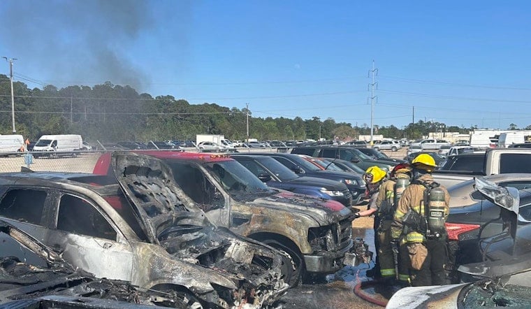 Flames Tear Through Cars at Slidell Auto Auction Lot