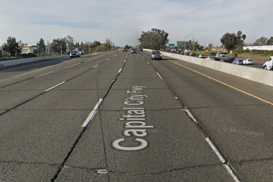 Flaming Meat Truck Jackknifes, Snarls Capital City Freeway Ramps