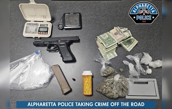 GA 400 Speeding Stop in Alpharetta Uncovers Drugs, Gun and Felony Warrants
