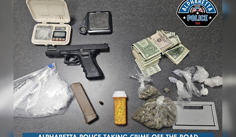GA 400 Speeding Stop in Alpharetta Uncovers Drugs, Gun and Felony Warrants