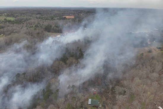 Gaston Drone Cops Box In Raging 28-Acre Brush Blaze