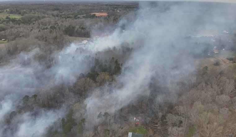 Gaston Drone Cops Box In Raging 28-Acre Brush Blaze