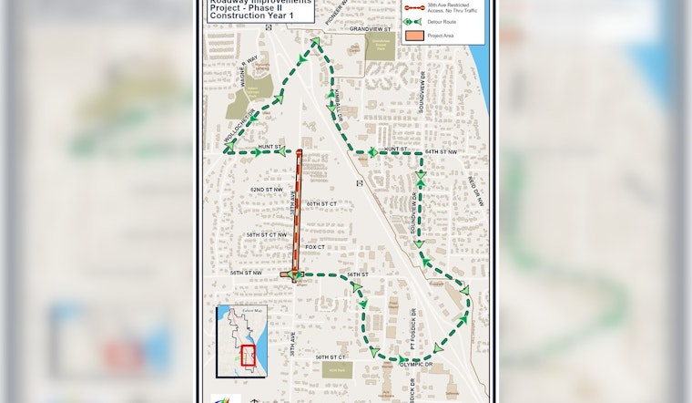 Gig Harbor’s 38th Avenue Set For Two-Year Traffic Headache As Sewer, Roundabout Work Hits
