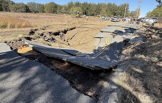 Groveland Road Vanishes Into Giant Sinkhole as County Eyes $2.5 Million Fix