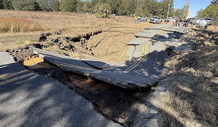 Groveland Road Vanishes Into Giant Sinkhole as County Eyes $2.5 Million Fix