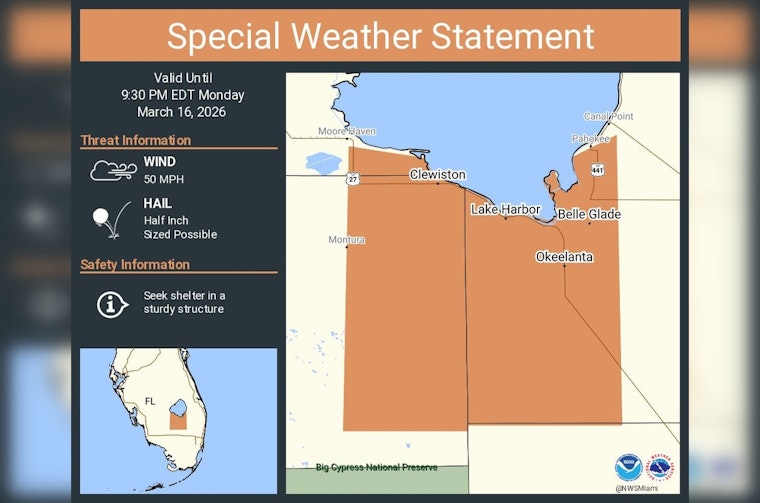 Hail Threat, 50 Mph Gusts Put Belle Glade On Storm Watch