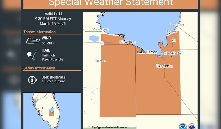 Hail Threat, 50 Mph Gusts Put Belle Glade On Storm Watch