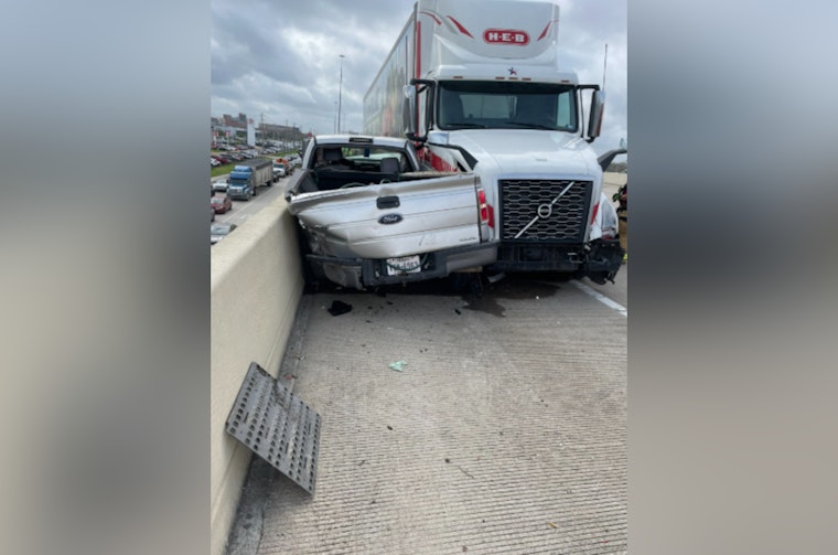 Hazmat Truck Crash Turns I-45 into Parking Lot near League City