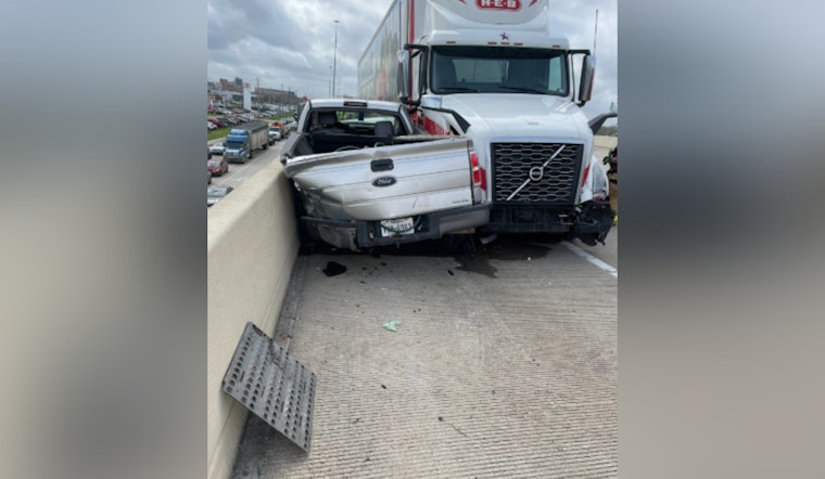 Hazmat Truck Crash Turns I-45 into Parking Lot near League City