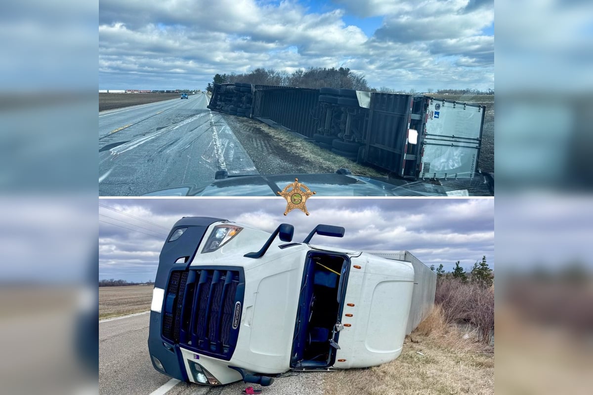 Howling La Porte Winds Flip Big Rigs on SR 39 and County Road 1500 South