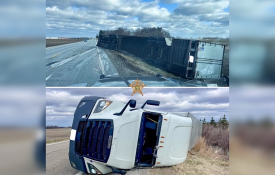 Howling La Porte Winds Flip Big Rigs on SR 39 and County Road 1500 South
