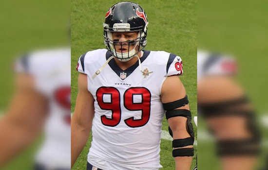 J.J. Watt Stunned Onstage With Call To Houston Sports Hall Of Fame