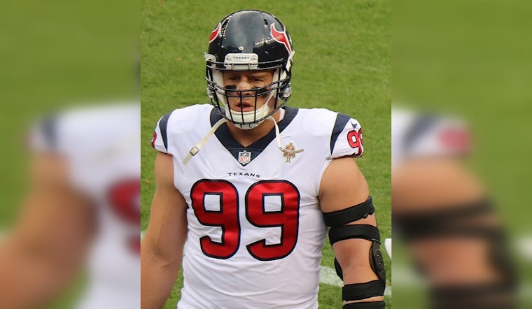 J.J. Watt Stunned Onstage With Call To Houston Sports Hall Of Fame