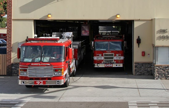 LAFD Battles Garage Fire At Winnetka Home