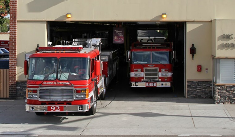 LAFD Battles Garage Fire At Winnetka Home