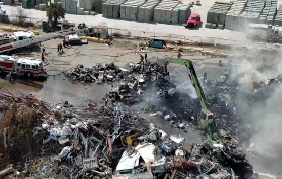 Massive Scrap Yard Inferno Darkens Skies Near Orlando Airport