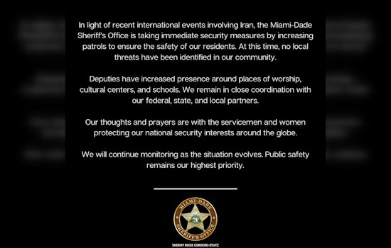 Miami-Dade Floods Streets With Patrols After US, Israel Strikes On Iran