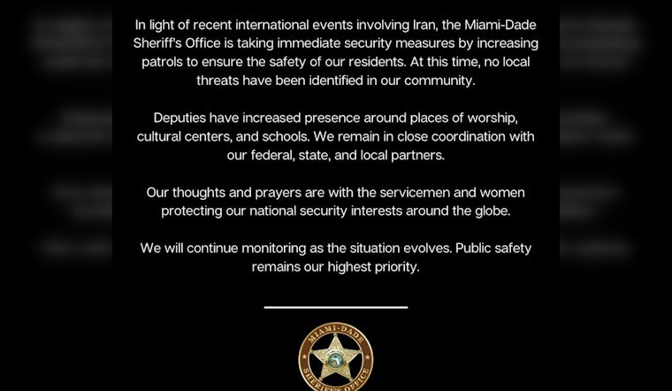 Miami-Dade Floods Streets With Patrols After US, Israel Strikes On Iran