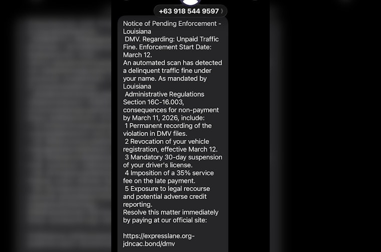 St. Tammany Warns Of Fake OMV Texts Targeting Drivers