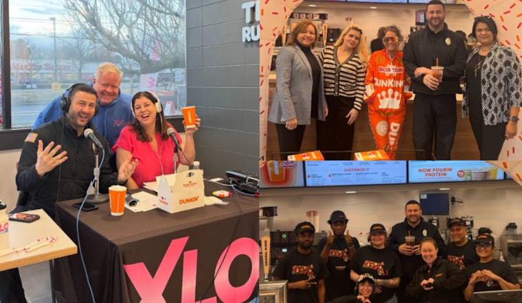 Tewksbury Cops And Radio Jocks Turn Dunkin Reopening Into Main Street Block Party