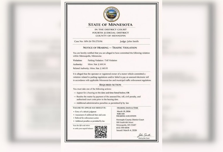 Wabasha Warns of Fake Hennepin Court Notice