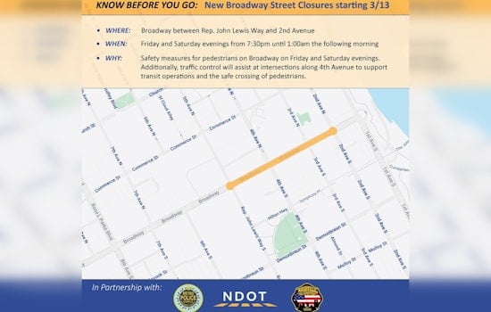 Weekend Broadway Closures Roll Out In Downtown Nashville
